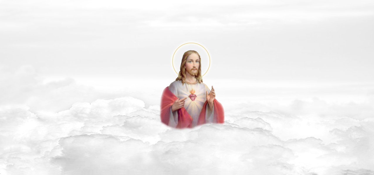 Sacred Heart Clouds White